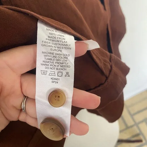 NWT Quince Blazer Jacket 100% Linen Brown - Picture 8 of 11